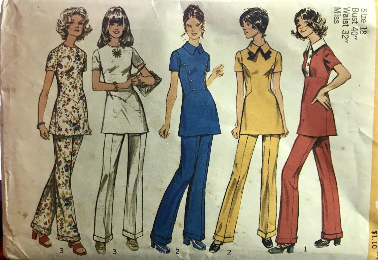 Simplicity 5136 Misses' Tunic with Three Fronts and Pants Sewing Pattern Size 18