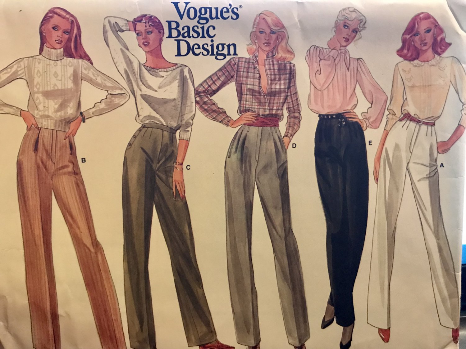 Vogue 2761 Basic Design Womans Straight Leg Tailored Pants w/Pockets Sewing Pattern Size 16