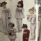 McCall's 4600 Footie Pajamas, Nightgown Child's Sleepwear Sewing Pattern Size 3