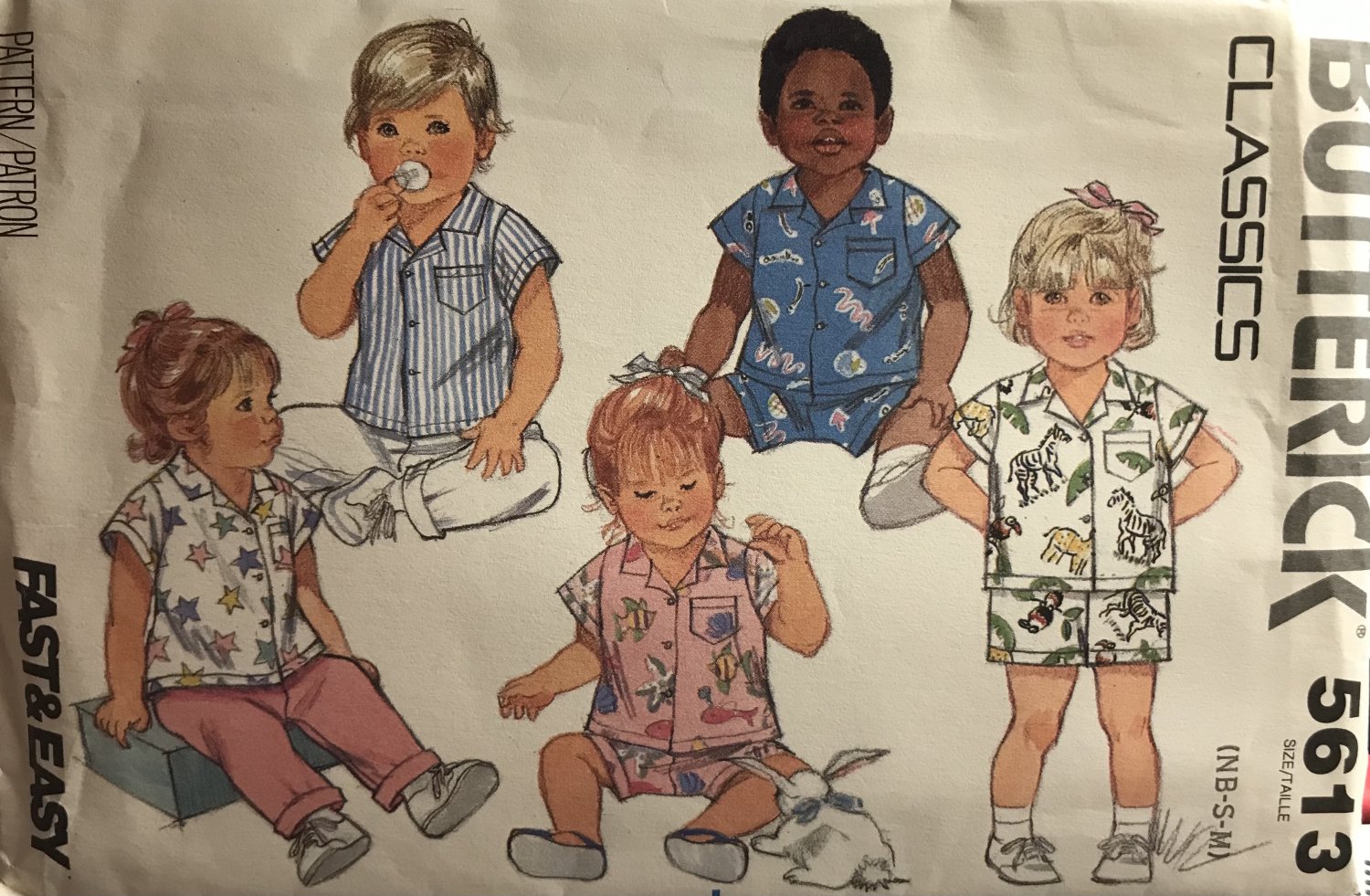 Butterick 5613 Infants' Shirt Pants Shorts sewing pattern size newborn to medium