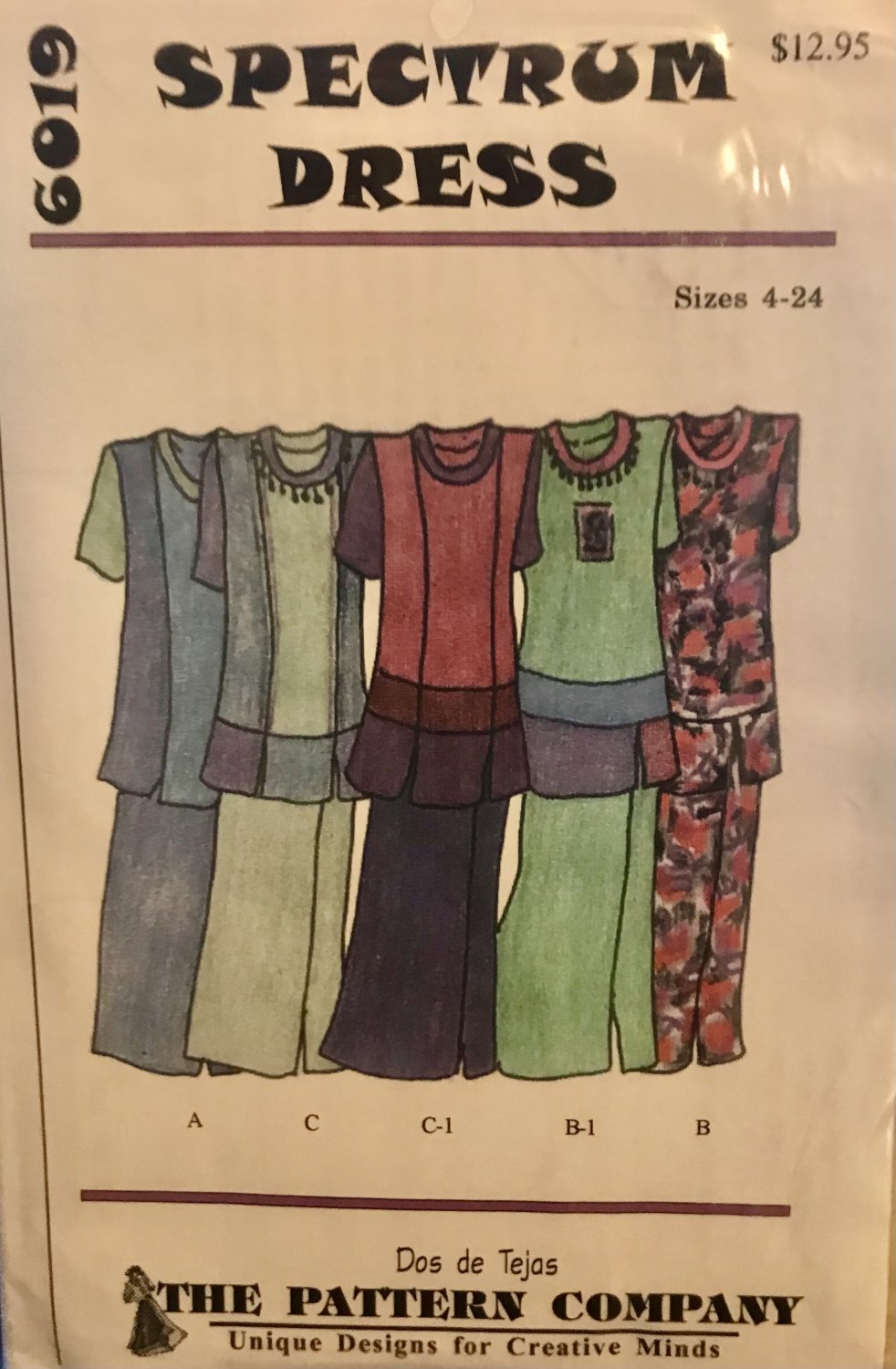 Dos de Tejas 6019 Spectrum Dress Top & Skirt Size 4 - 24 Sewing Pattern