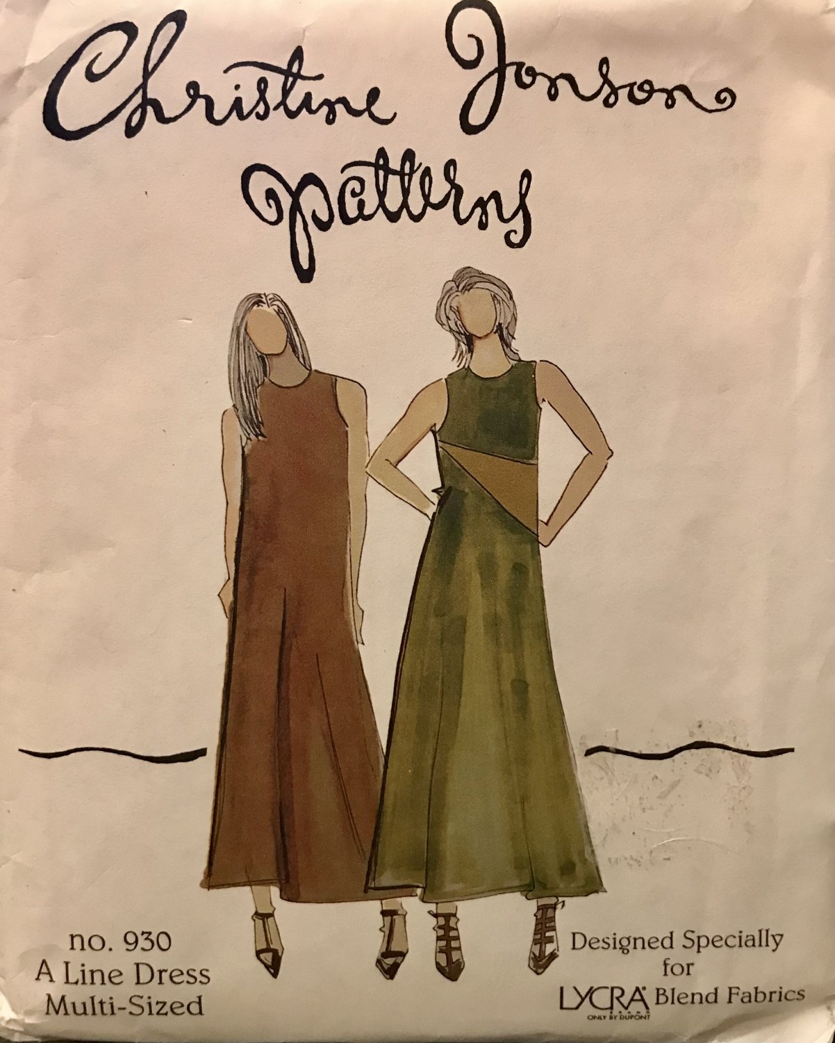 Christine Jonson pattern 930 A line Dress Size XS - XL Sewing Pattern