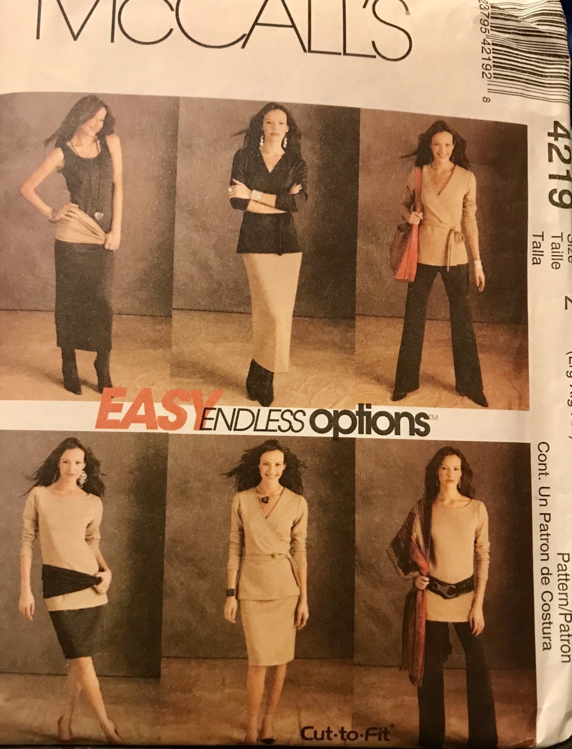 McCall&acirc;��s 4219 Misses Top, Tunic, Dress, Pants, Skirt, Tube Sewing Pattern size L, XL, XXL