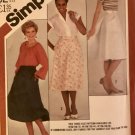 Simplicity 5454 Back Wrap Skirts w Pockets Ruffle Sz 10-14 Sewing Pattern
