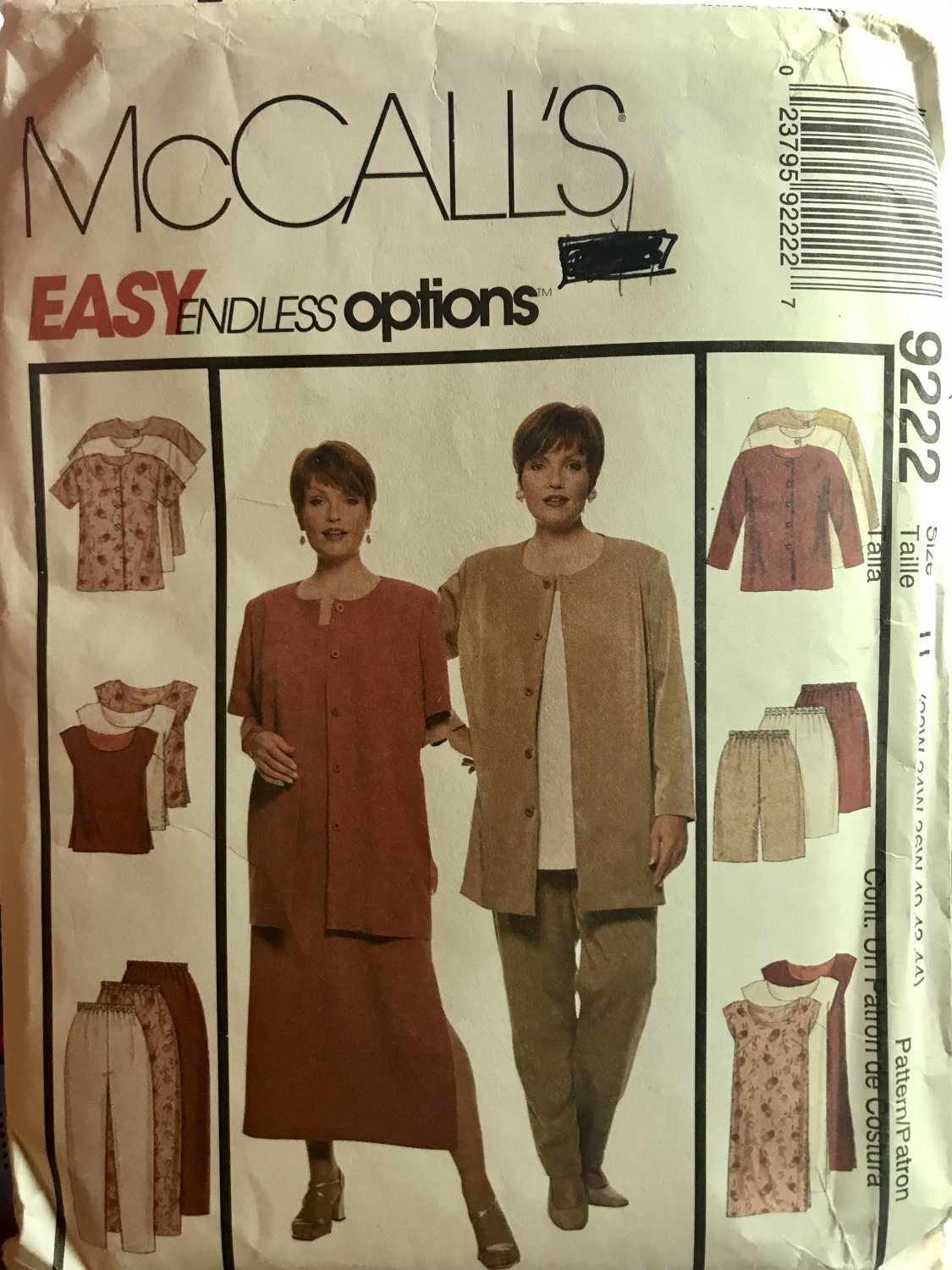 McCall's 9222 Misses' Skirt, Pants, Shorts Tops Endless Options Wardrobe Sewing Pattern Size 22 - 26