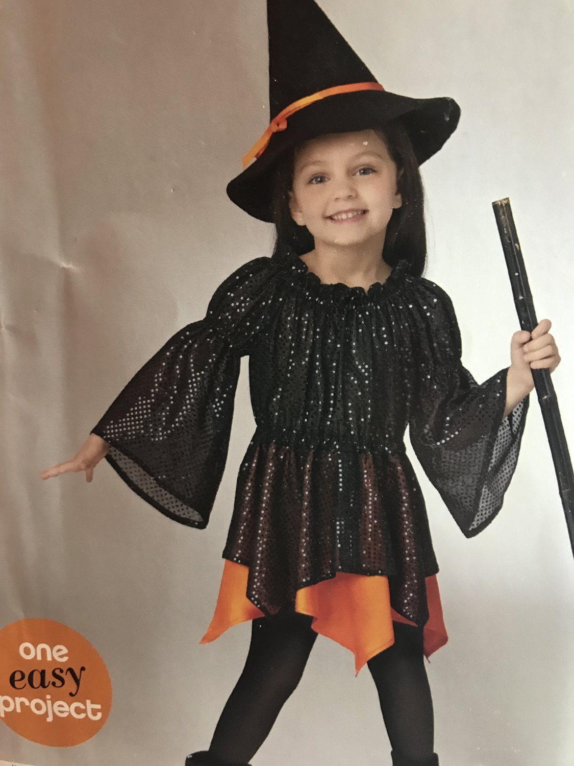 Simplicity 0889 Child's Witch Halloween Costume Size 3-8 Sewing Pattern