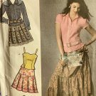 Simplicity 4499 Tiered Western Style Skirt, Camisole and Shirt Sewing Pattern size 6-14
