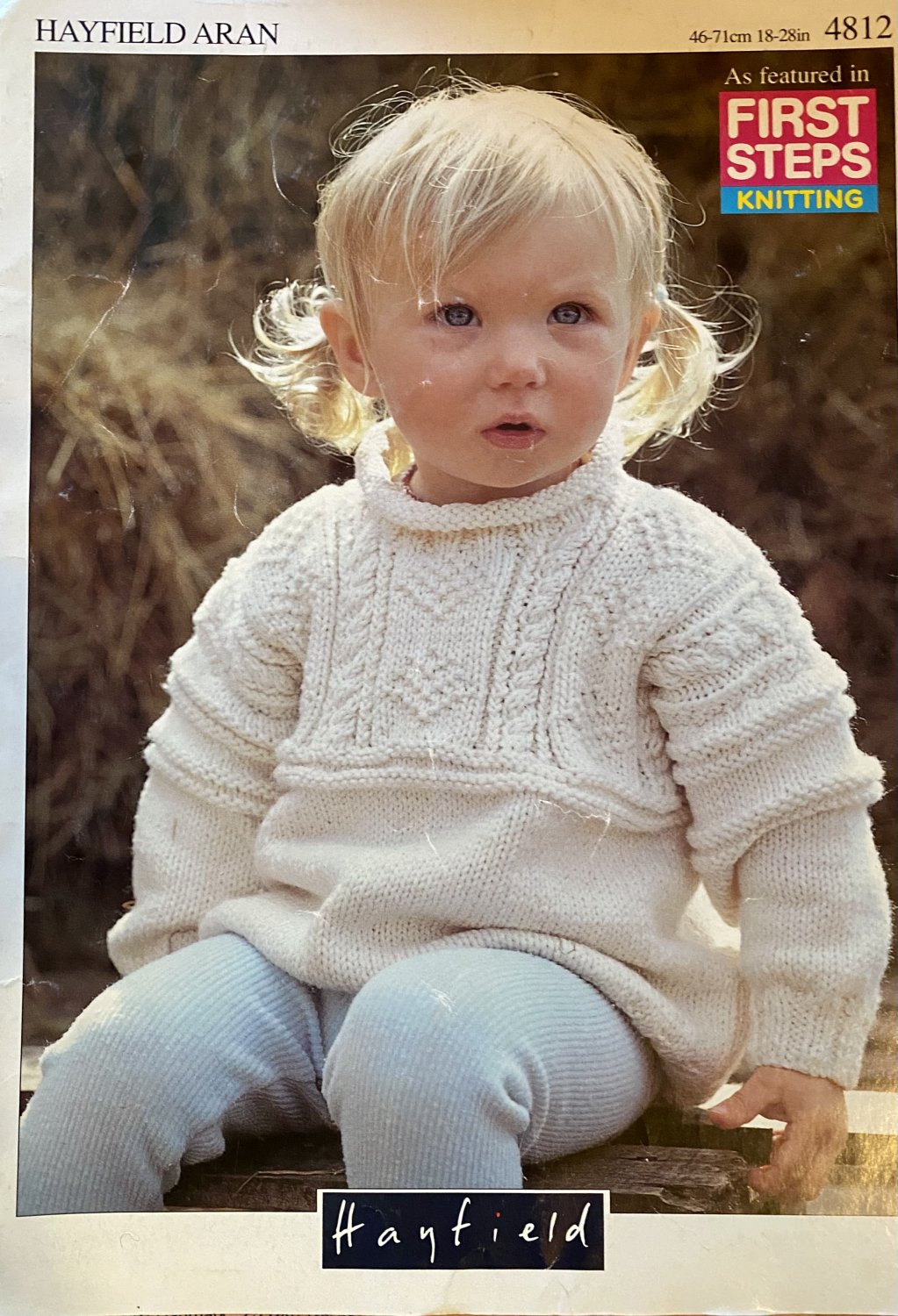 Hayfield Aran Baby Sweater Hayfield Yarns leaflet 4812
