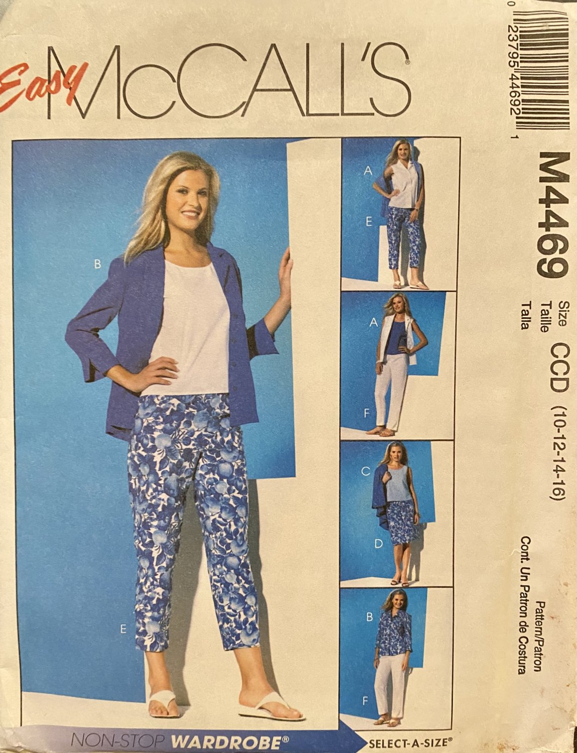 McCall's 4469 Misses' Top Skirt Pants or Capris for Sewing Pattern size 10 - 16