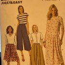 BUTTERICK 6178 Culottes, Splt Skirt Sewing Pattern with length variations Size 6 - 14