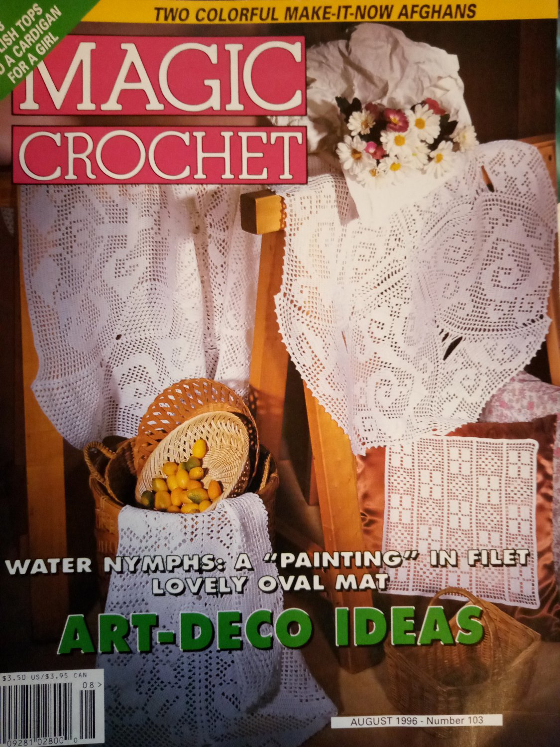 Magic Crochet Magazine 103 August 1996 Thread Crochet Doiles, Tablecloths, Afghans
