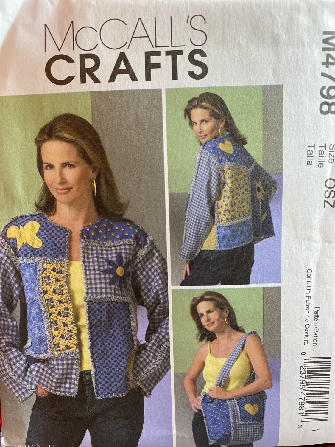 McCall's 4798 Misses' Jacket and Tote Sewing Pattern Size Sml to Xlg