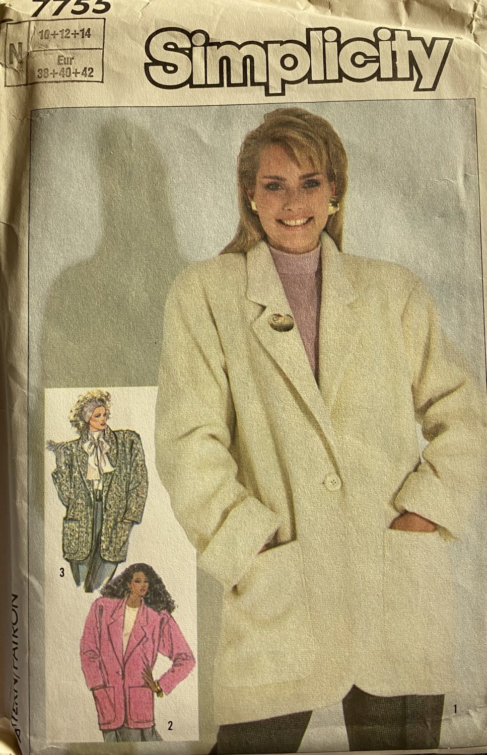 Simplicity 7755 Misses' Loose-Fitting Lined Jackets Sewing Pattern Size 10 12 14