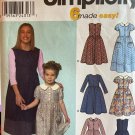 Simplicity 9412 Child's Dress with sleeve and neckline variations Size 7 - 14 Sewing Pattern