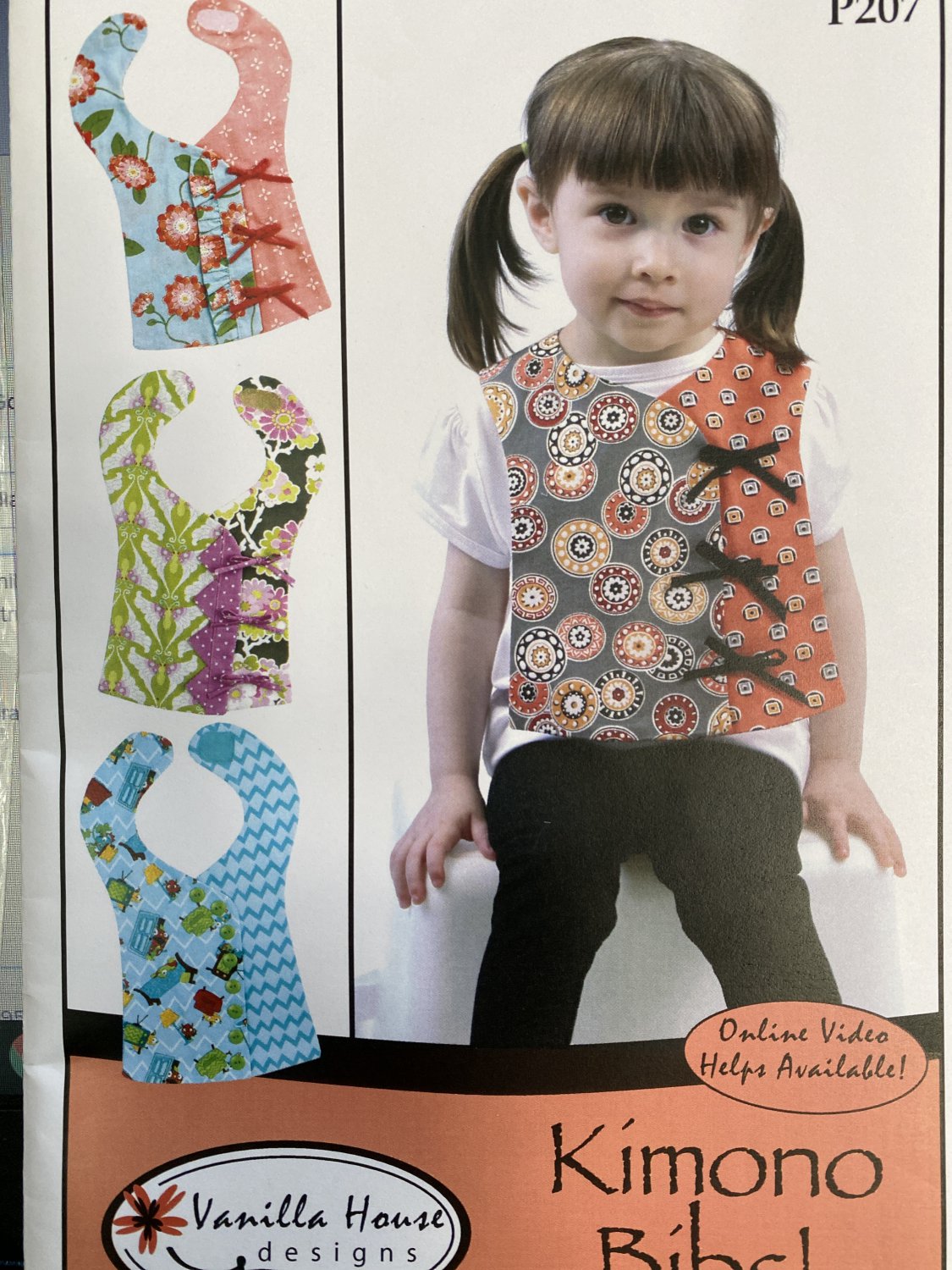 Vanilla House Designs Kimono Bibs Sewing Pattern P207