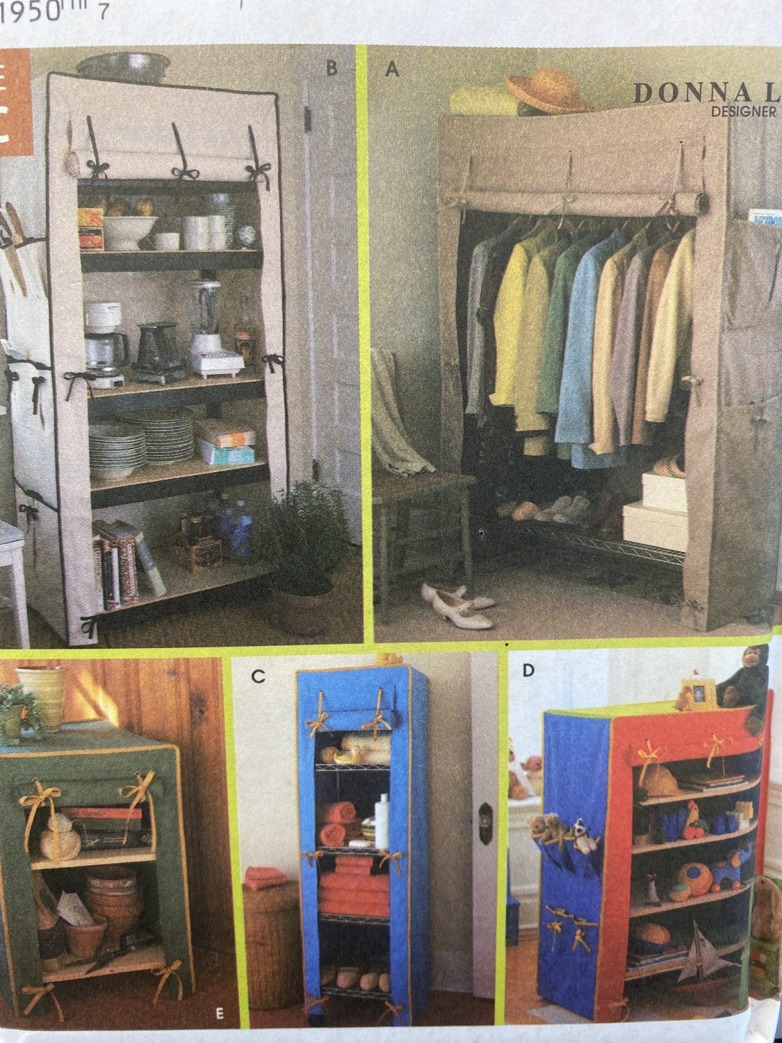 Simplicity Pattern 8255 Storage Unit Covers for Framed Shelves