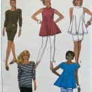 Simplicity 8684 Slim fitting pull-on pants and skirt and very loose-fitting A-line tops Size Medium.