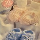 Baby Booties to Knit and Crochet Pattern Leisure Arts 75019