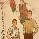 Simplicity 4160 Pattern Mens Shirt,Vest and Reversible Vest Size 38 Neck 15 Inches