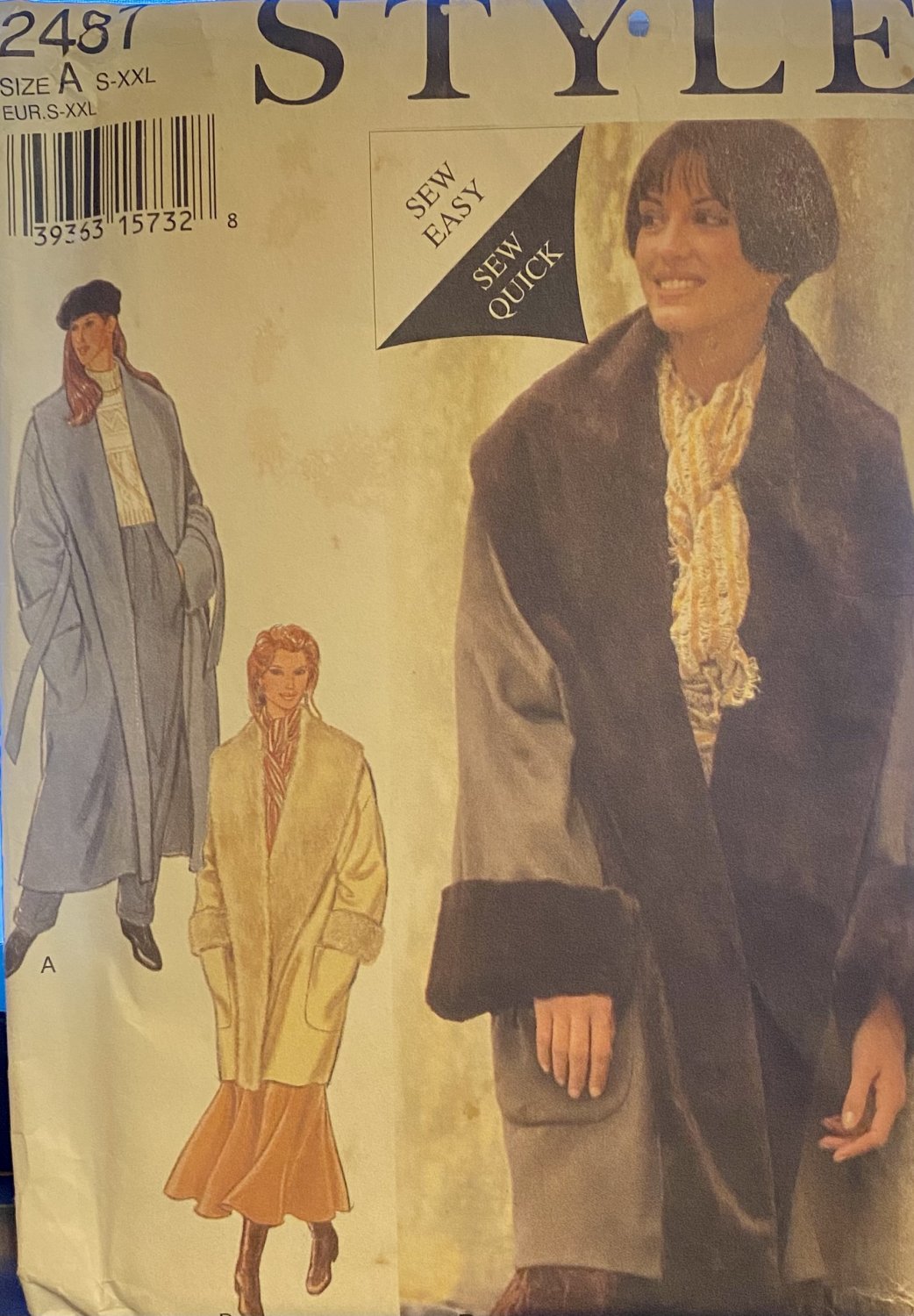 Style 2487 Misses' Coat with variations in length Sewing Pattern SIze 10 - 28