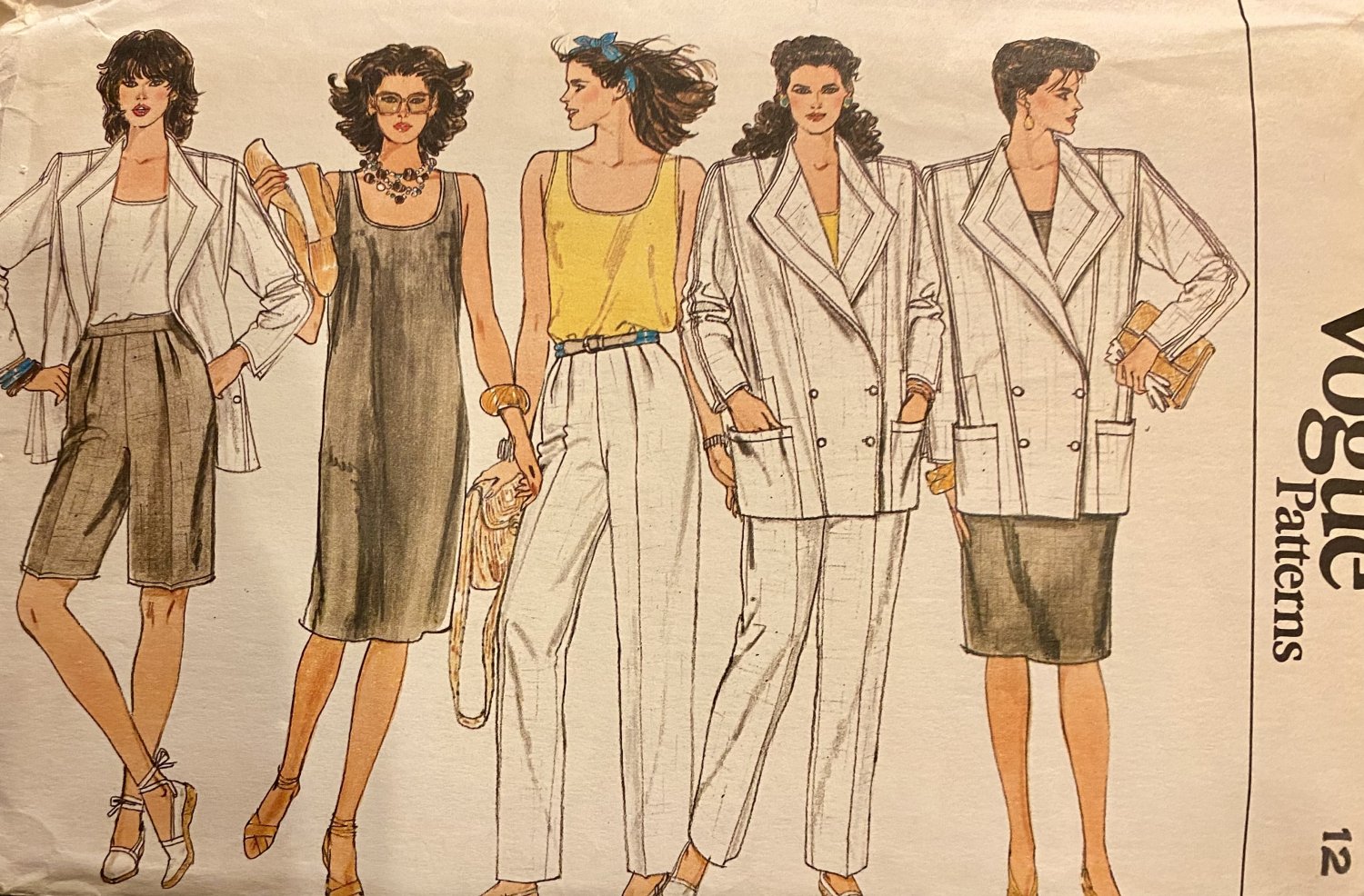 Vogue 8922 Misses Jacket Dress Top Pants Shorts Size 12 - Bust 34 Sewing Pattern