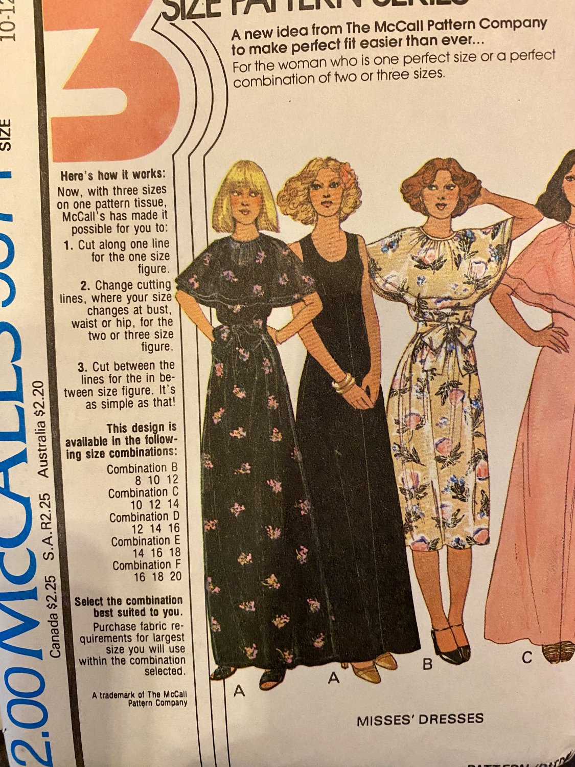 McCall's 5871 Misses' Sleeveless dress With double collar Sewing Pattern size 10 12 14 uncut