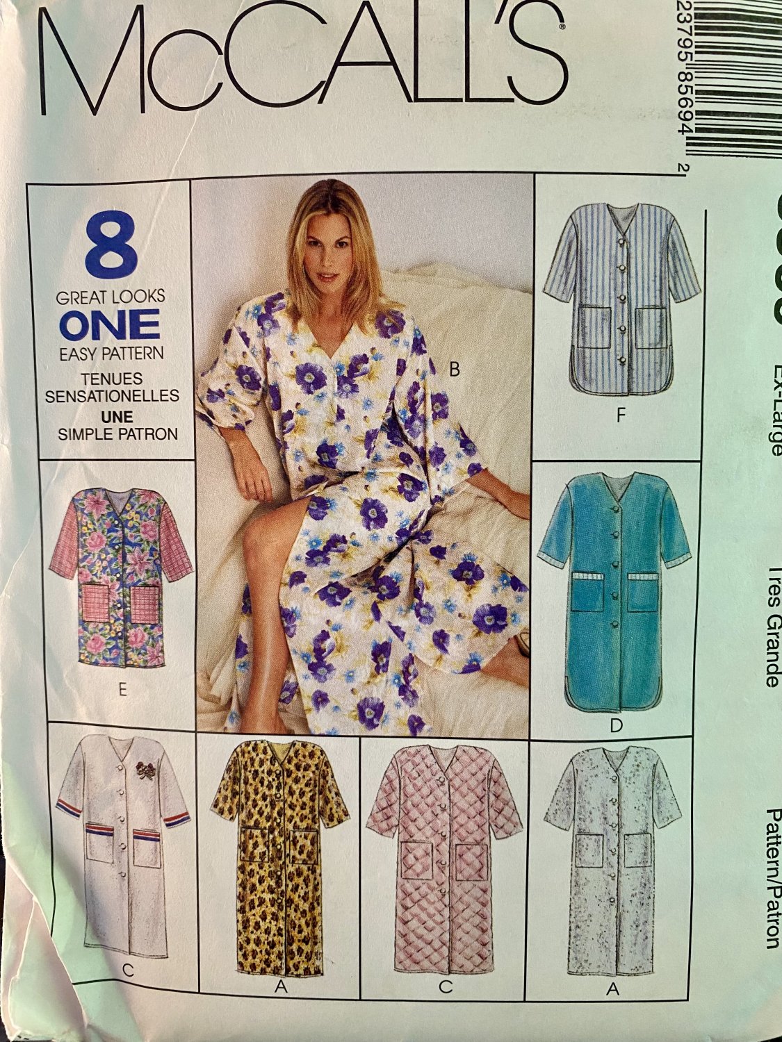 McCall's 8569 Misses' Robe in Three Lengths Sewing Pattern Size 20, 22