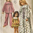 Simplicity 9095 Girls Pajama, Nightgown, Babydolls Sewing Pattern Size 6