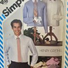 Simplicity 6138 Henry Grethel Men's Shirt with Collar Variations Sewing Pattern Size 44, Neck 16 1/2