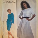 Simplicity 8573 Dennis Goldsmith 1980s High Waist Skirt Midriff Crop Top Pattern Size SM 32.5-34"