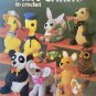 Crocheted Critters duck rabbit kangaroo owl turtle dog panda elephant Leisure Arts pattern 167