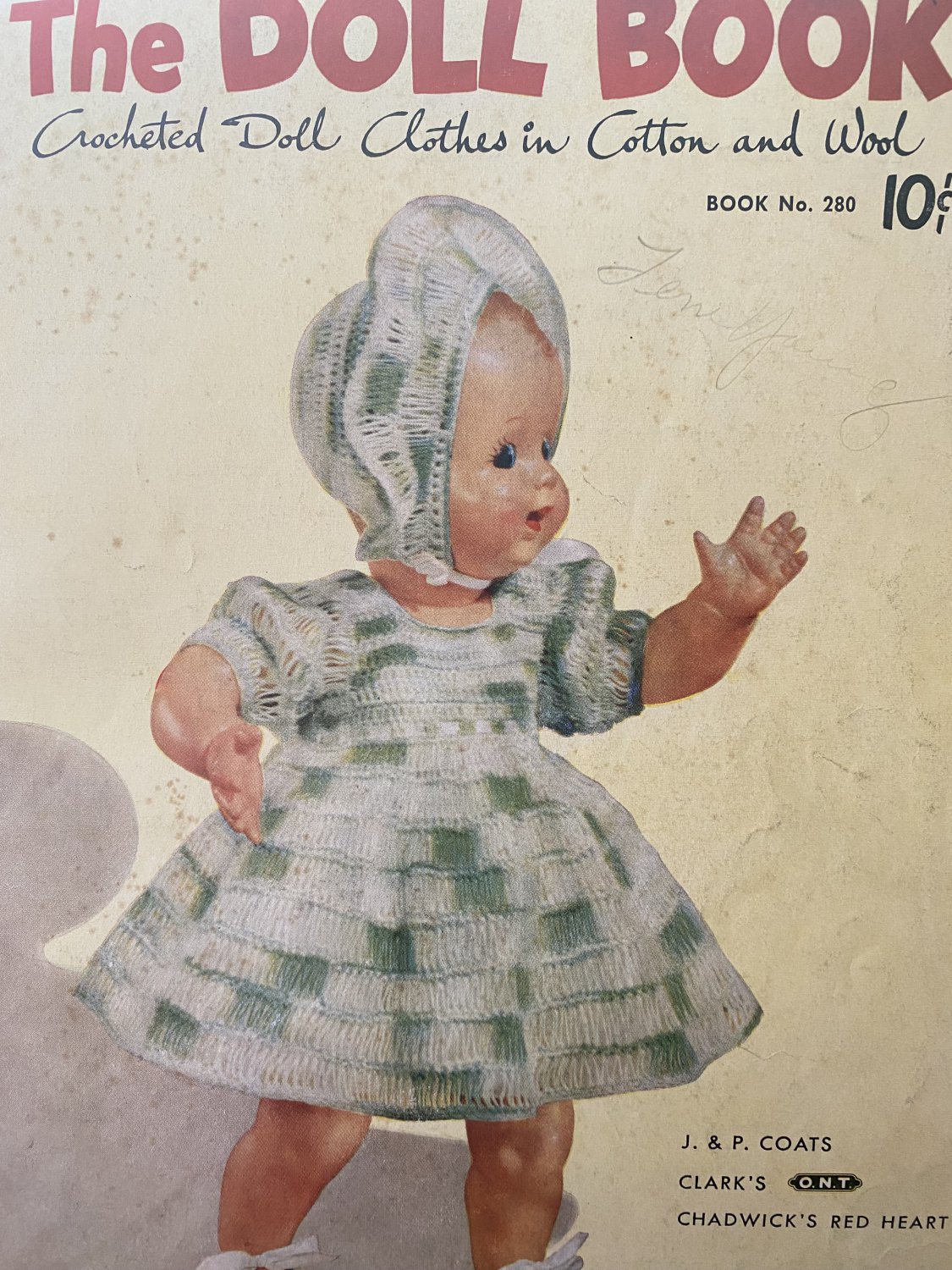The Doll Book vintage doll clothes to crochet J & P Coats 280