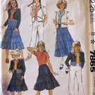 McCall's 7865 Girl's Skirt, Jacket and Pants sewing pattern size 7