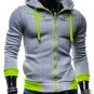 Casual Style Slimming Hooded Zipper Long Sleeves Thicken Cotton Blend Sport Coat For Men