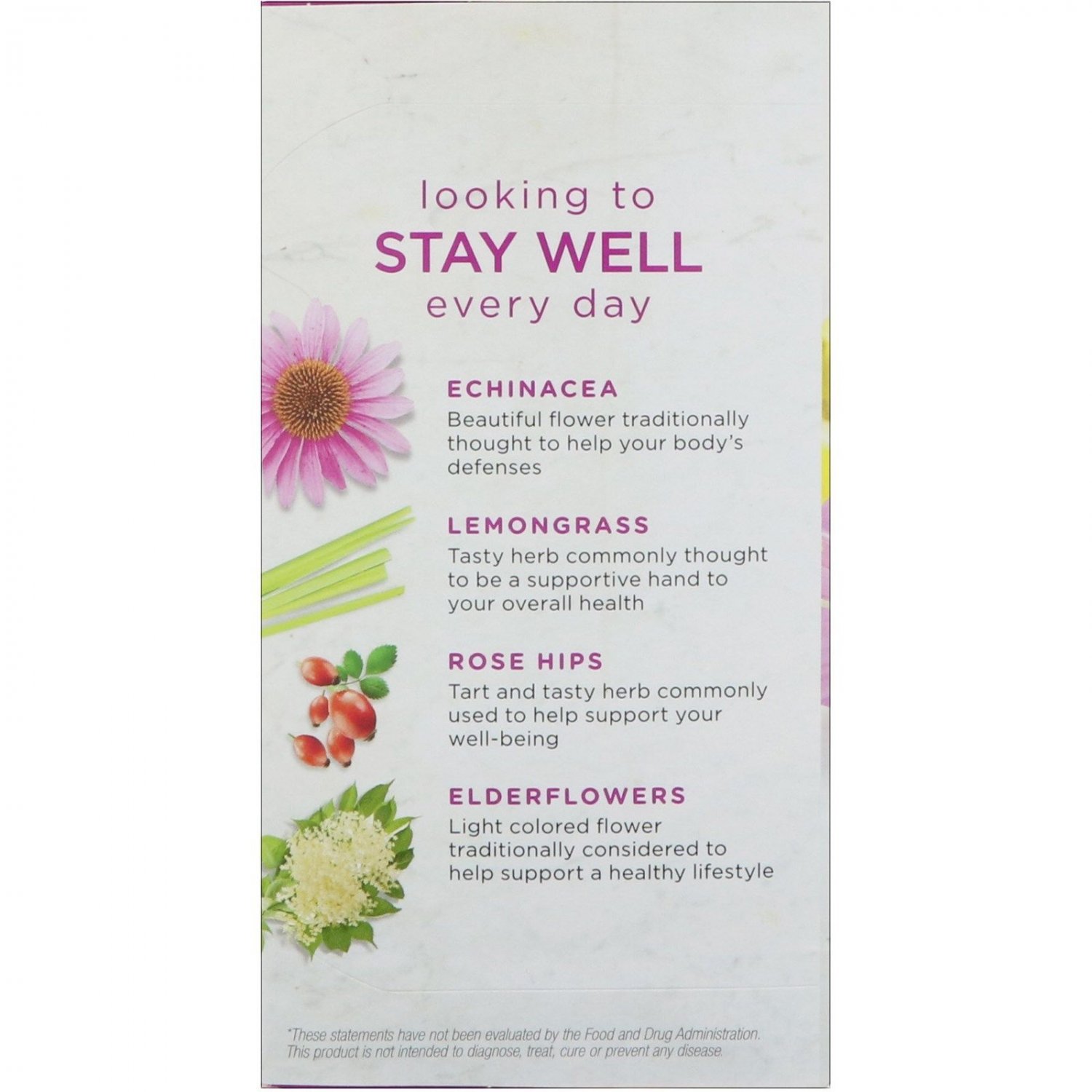 Bigelow Benefits Stay Well Lemon Echinacea Herbal Tea 18 Tea Bags(2