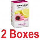 Bigelow Benefits Stay Well Lemon Echinacea Herbal Tea 18 Tea Bags(2 Boxes,36ct)