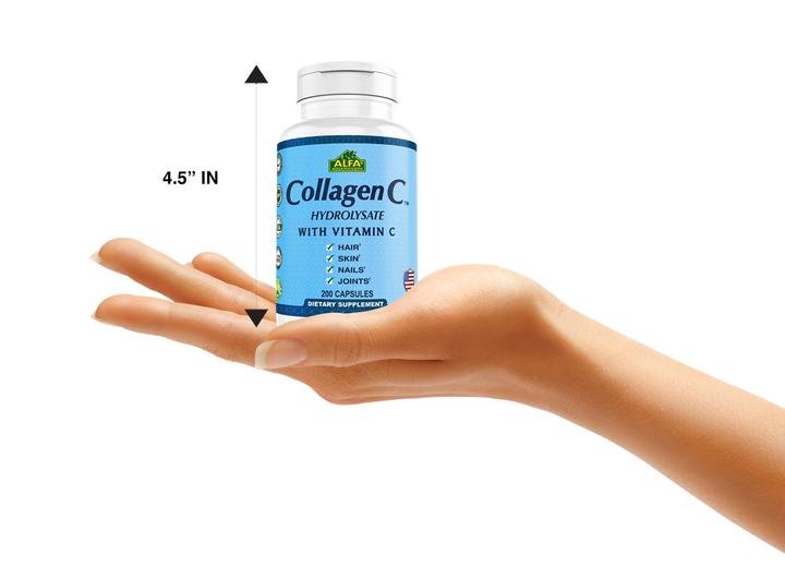 Alfa Vitamins Collagen C Hydrolysate with Vitamin C 200 Caps(2