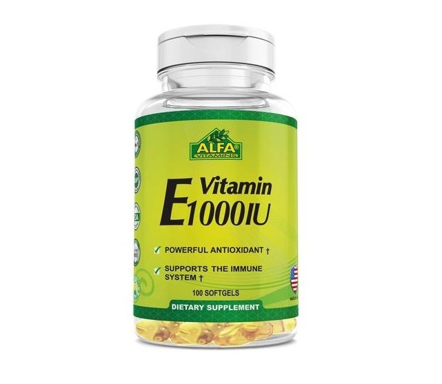 Alfa Vitamin, Vitamin E 1000 IU 100 Softgels each bottle (2 bottles)
