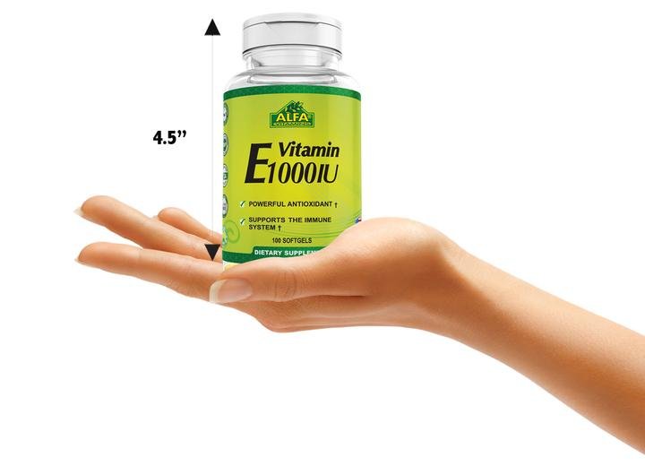 Alfa Vitamin, Vitamin E 1000 IU 100 Softgels each bottle (2 bottles)