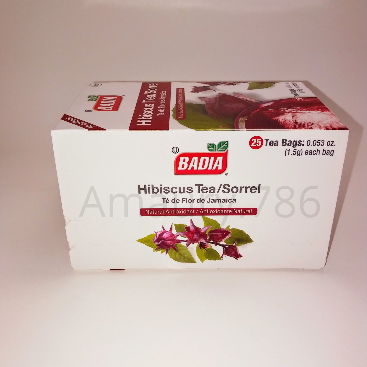 Badia Decaffeinated Hibiscus Tea Bags 25 Count 4 Packs 100 Tea Bags