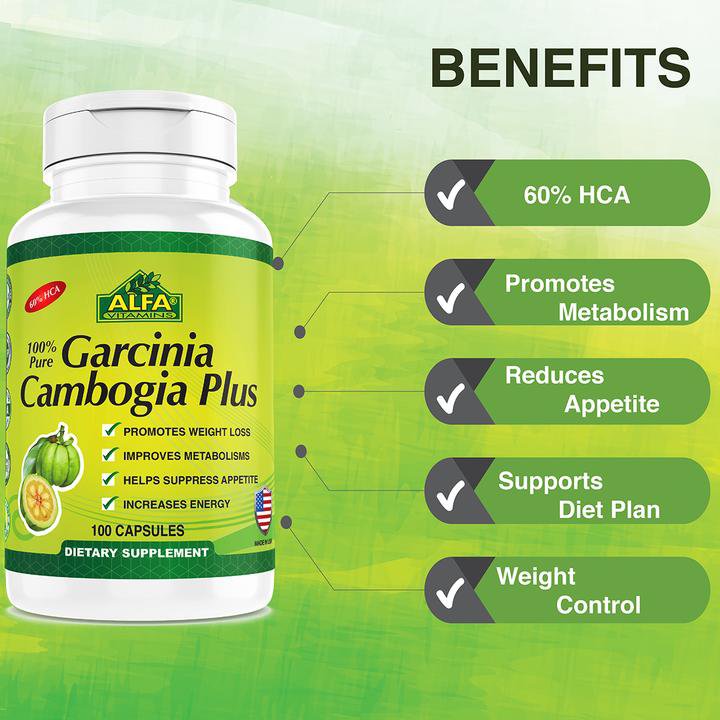 Garcinia Cambogia Plus Extract 1200 mg ,60 HCA (100 caps per bottle)
