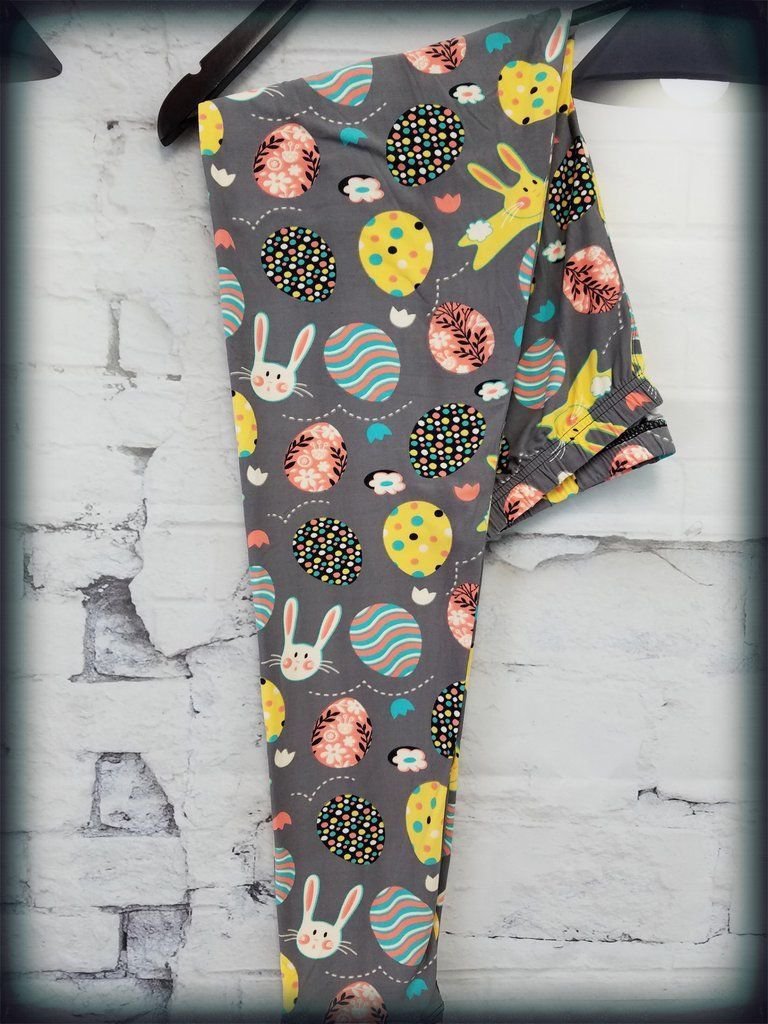 POPULAR TC Easter Egg Hunt Rabbits ptint leggings Soft Buttery OS 2-14 Free ship
