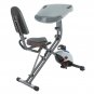 Large Sliding Desktop Station Folding Semi-Recumbent Exercise Bike Gray
