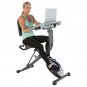 Large Sliding Desktop Station Folding Semi-Recumbent Exercise Bike Gray
