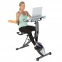 Large Sliding Desktop Station Folding Semi-Recumbent Exercise Bike Gray