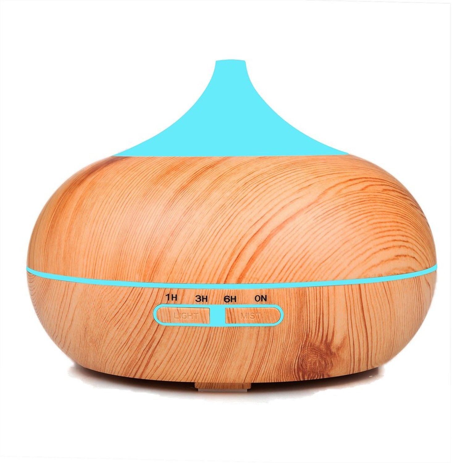 Aromatherapy Led Light Diffuser Humidifier 500ml Wood Grain Ultrasonic Ionizer