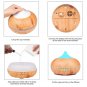 Aromatherapy Led Light Diffuser Humidifier 500ml Wood Grain Ultrasonic Ionizer