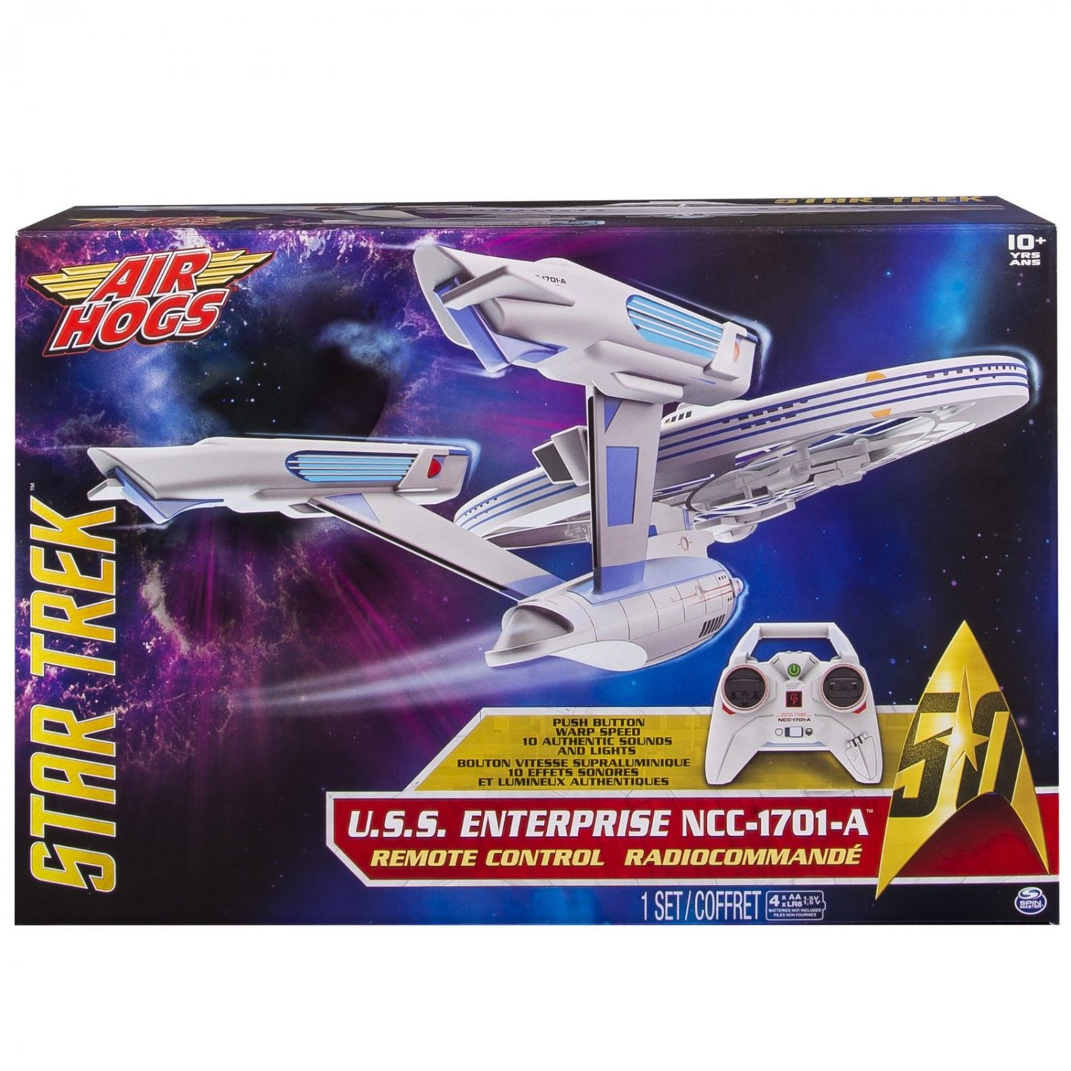 Air Hogs Star Trek U.S.S Enterprise NCC-1701-A Remote Control Drone with Ligh...