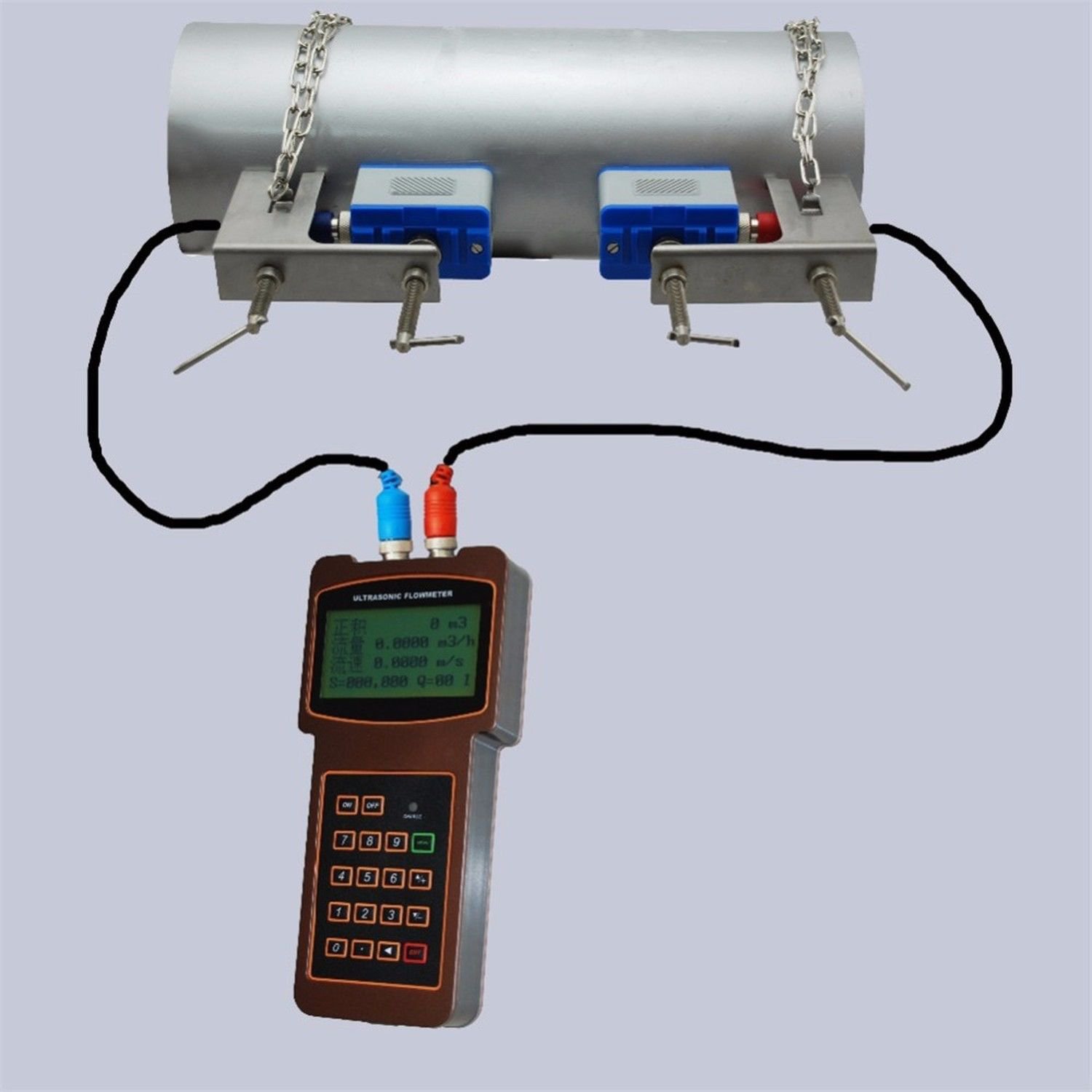 High Accuracy Ultrasonic LCD Display Flow Meter-No Pressure Loss/Water Cutoff