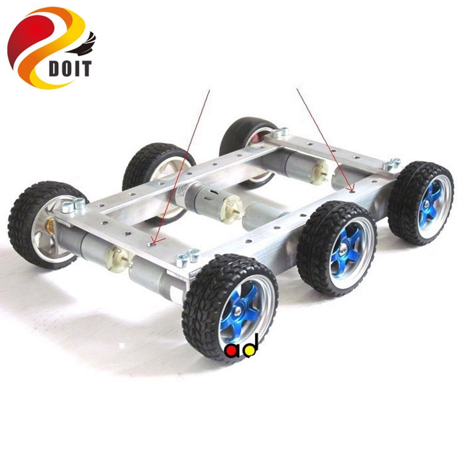 Original  6WD Robot Smart Car Chassis Big Load Large Bearing Chassis with Motor
